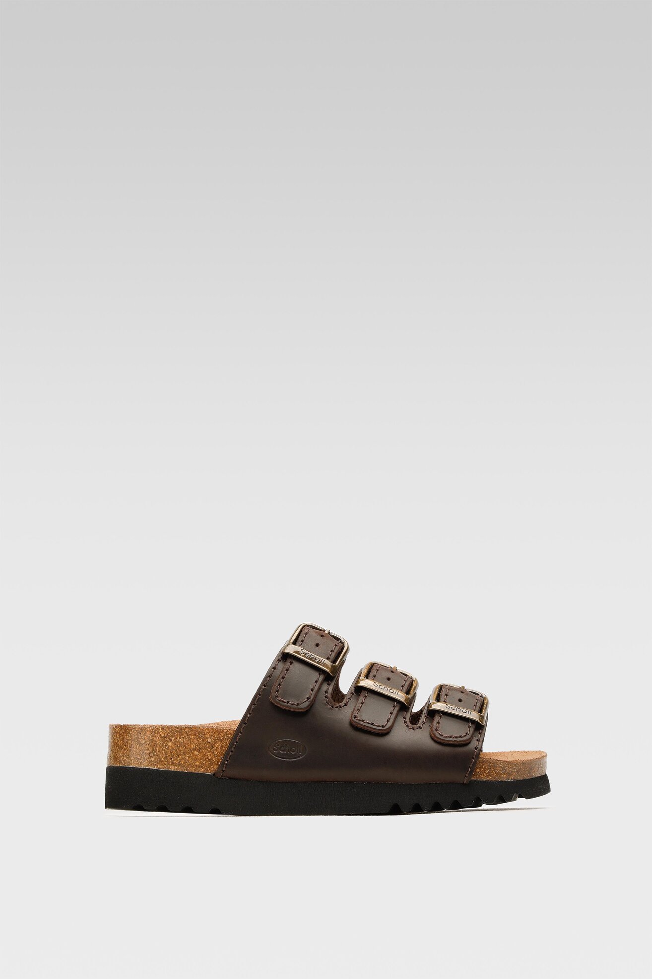 Klapki Scholl MF26835 RIO WEDGE AD MED 1019 Brązowy ciemny