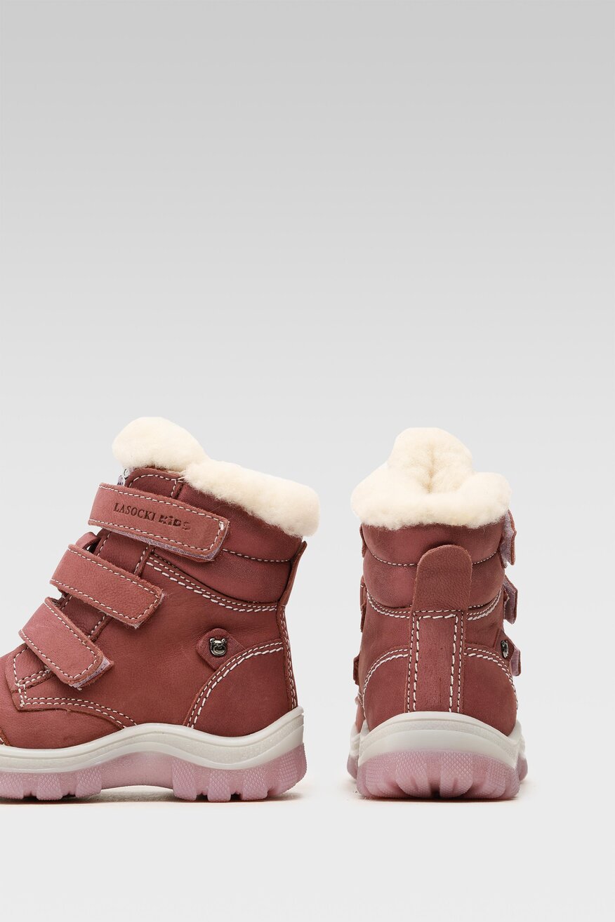 
                Lasocki Kids - Skórzane kozaki fioletowe - 5904248042738