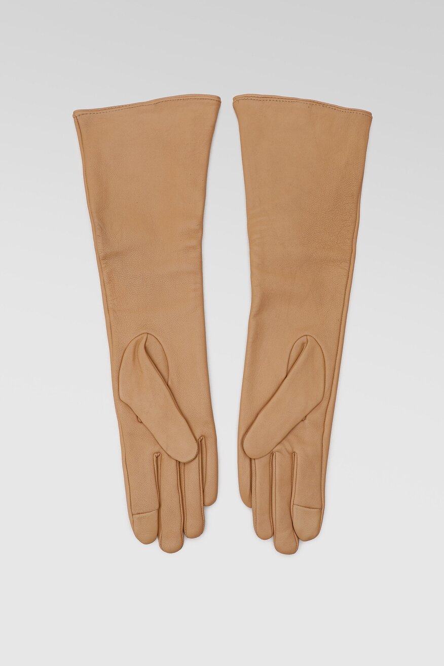 Gino Rossi - Rękawiczki damskie skórzane beżowe - 5904248146818