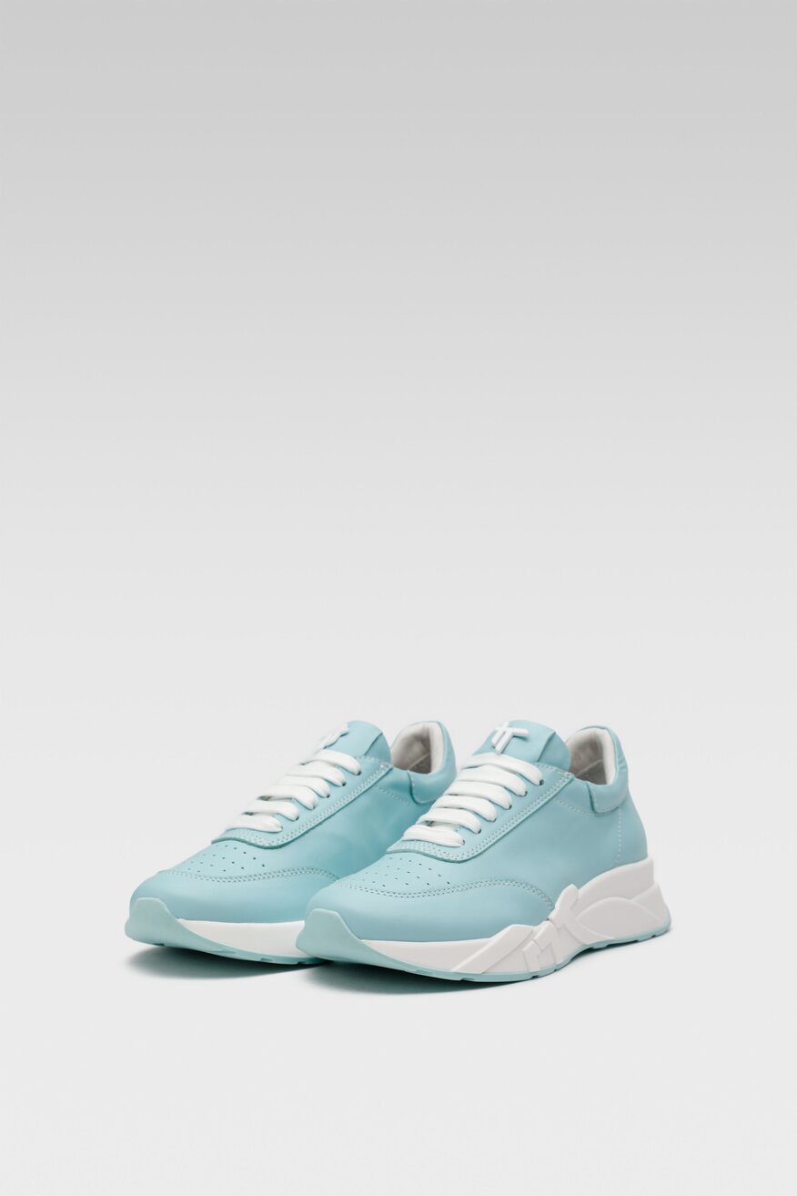 
                Togoshi - Skórzane sneakersy turkusowe - 5904248873035