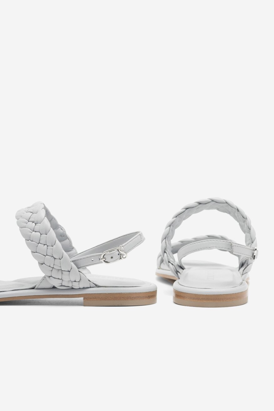 
                SIMPLE - Skórzane sandały niebieskie - 5904862846842