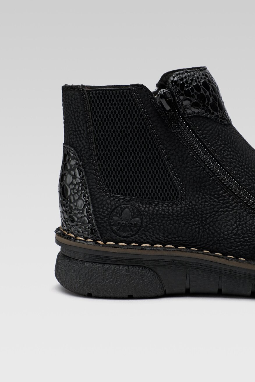 
                Rieker - Botki czarne z suwakiem - 5904862180953