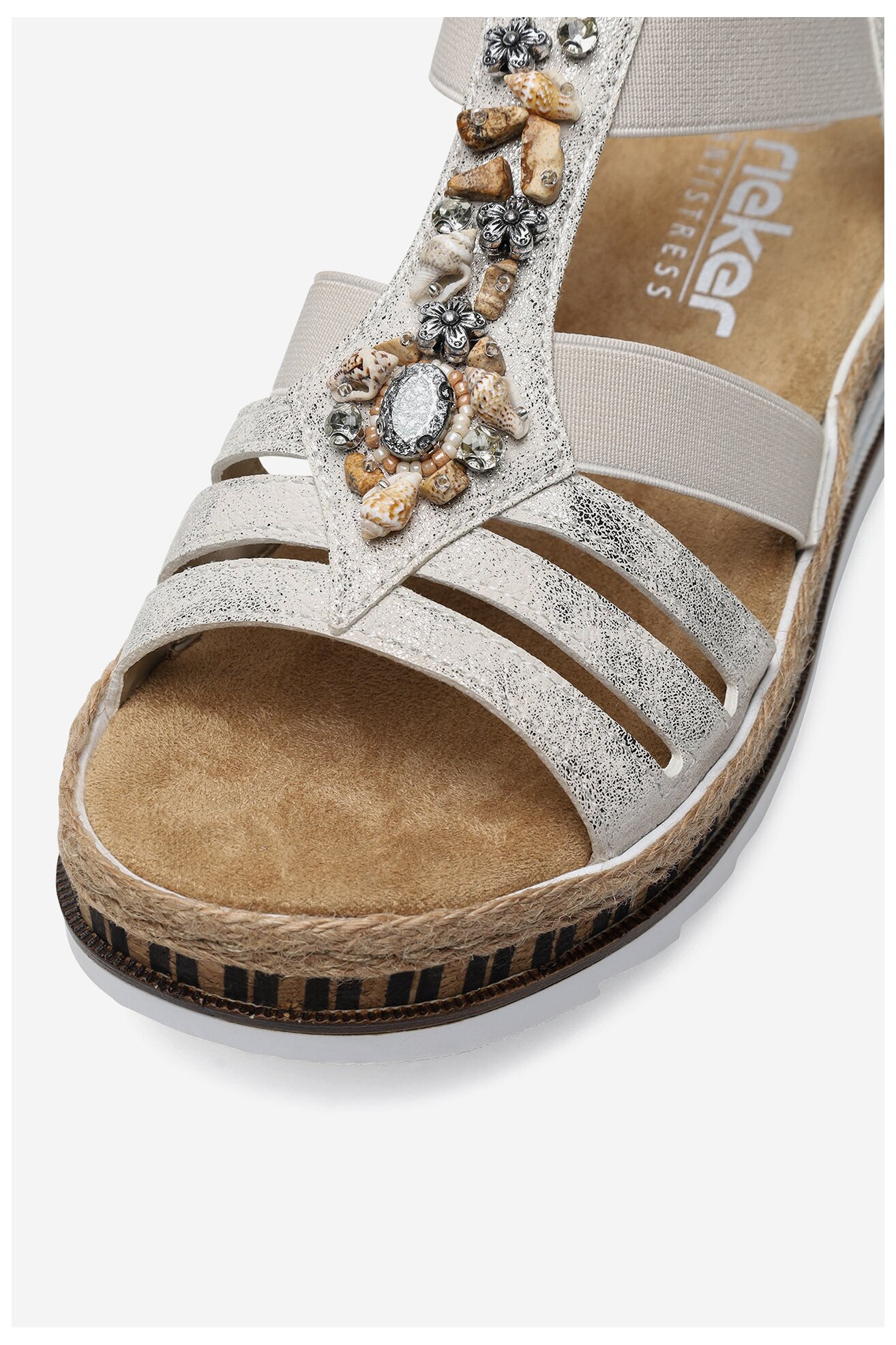 Sandały Rieker V7949-90 Srebrny