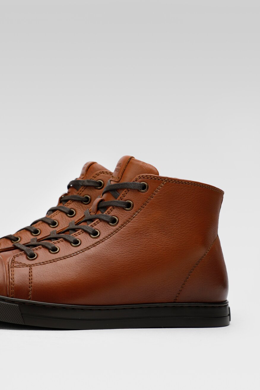 Gino Rossi - Skórzane trzewiki brązowe - 5904862436524