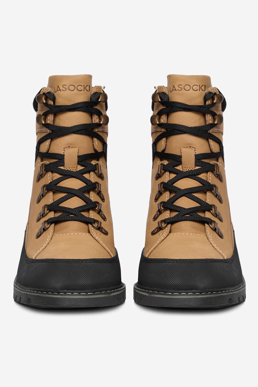 Lasocki - Skórzane trzewiki sznurowane - 5906751486542