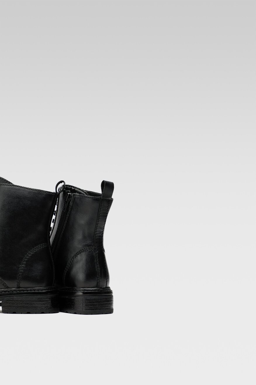 Lasocki - Skórzane trzewiki czarne - 5904862280769