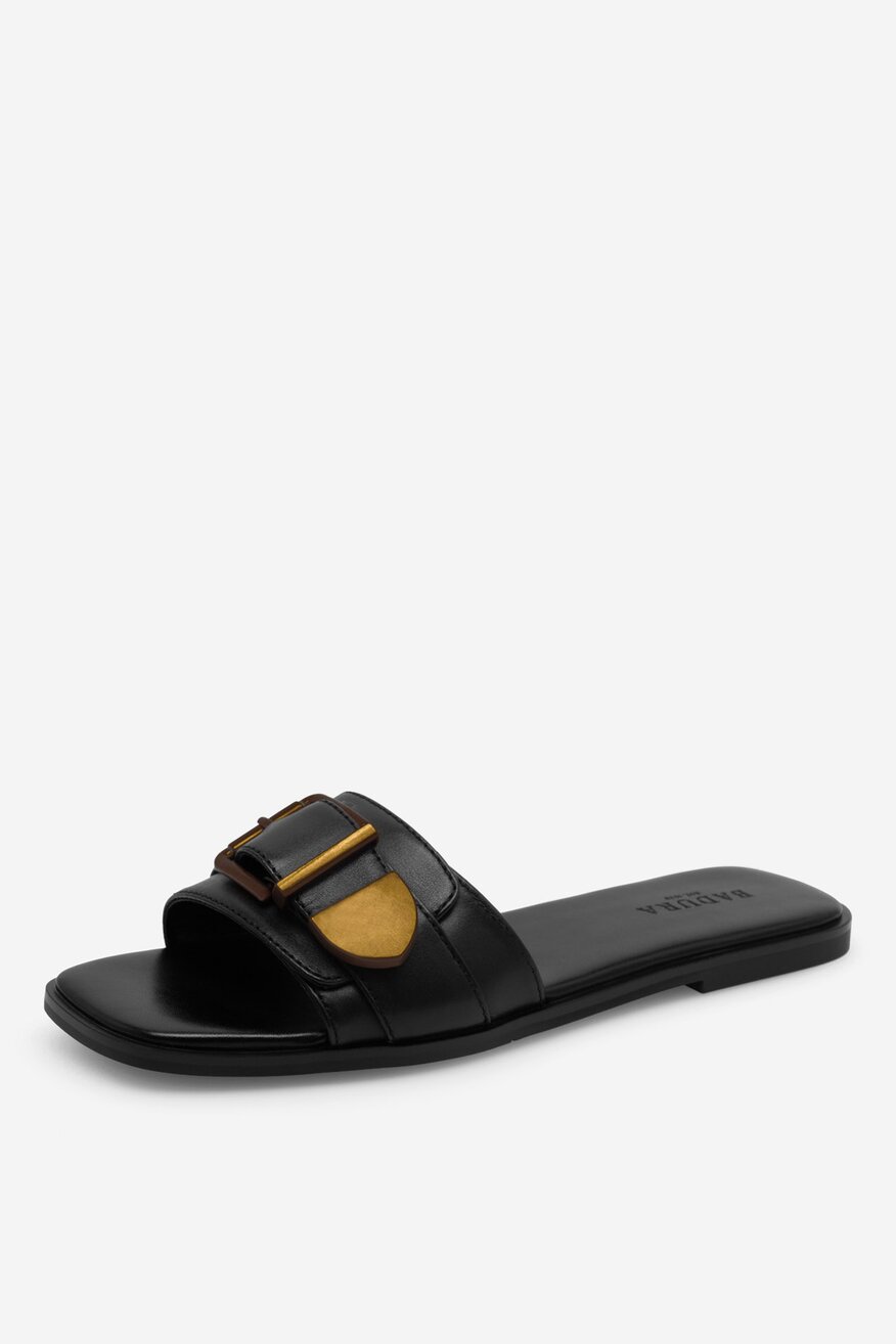 
                Badura - Skórzane klapki - 5905588374565