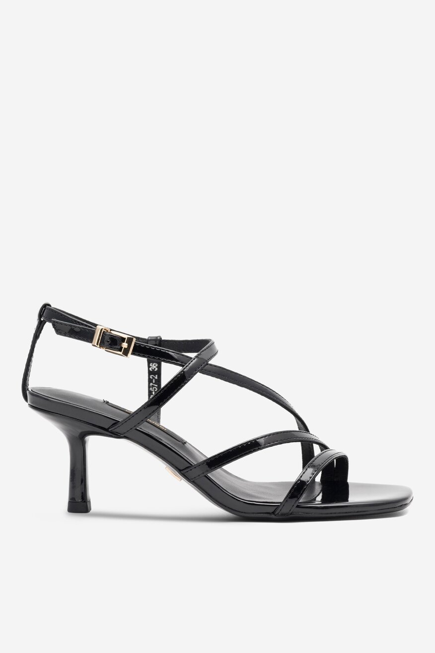 Gino Rossi - Sandały skórzane na obcasie - 5904862636313