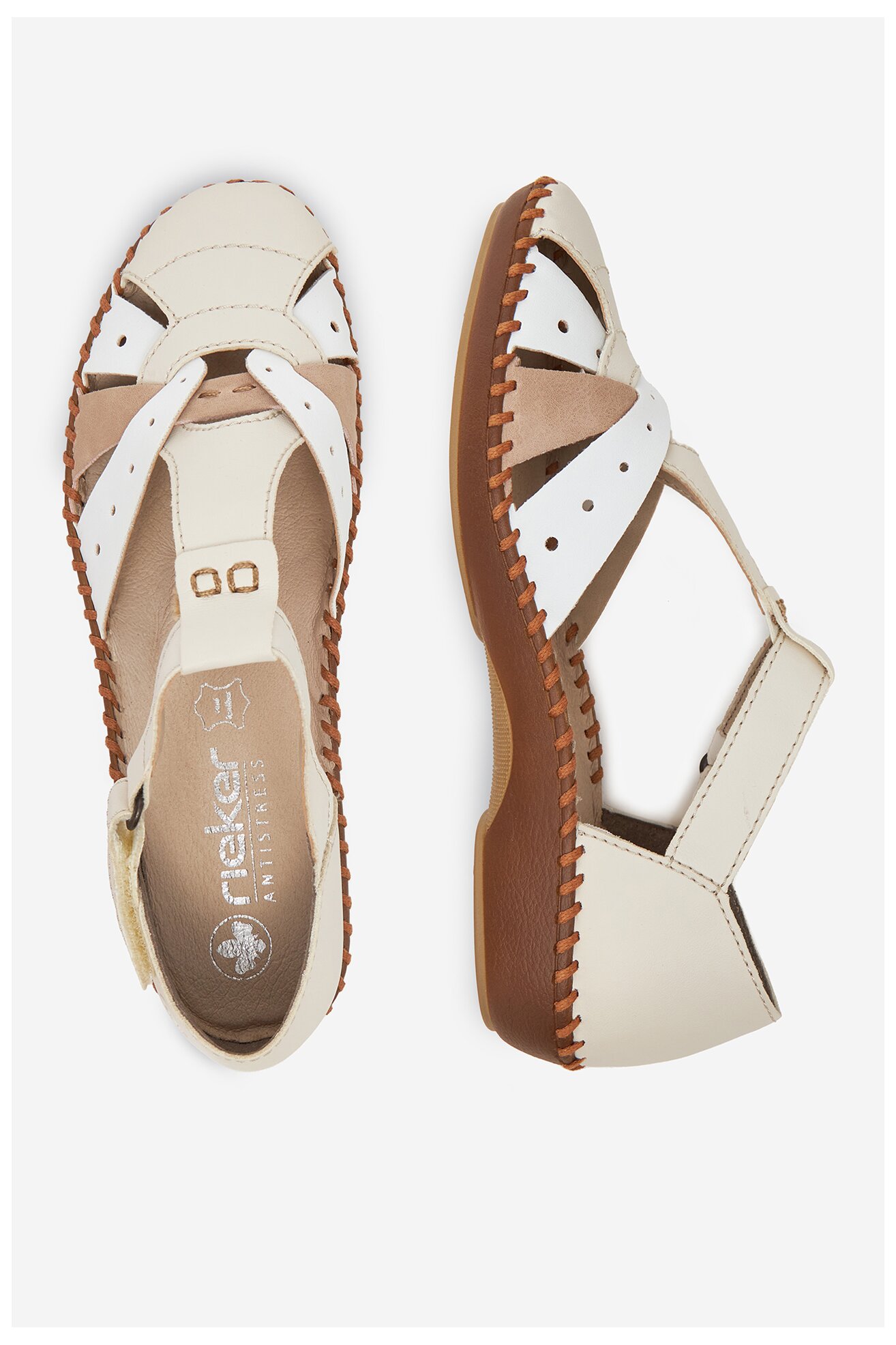 Сандали Rieker M1655-61 СЛОНОВА КОСТ