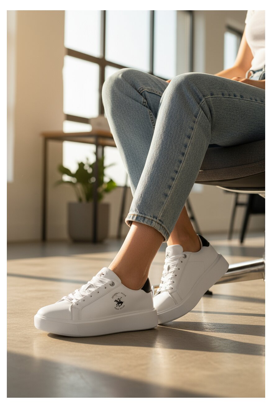 Sneakerși Beverly Hills Polo Club ALB - 5906751273104
