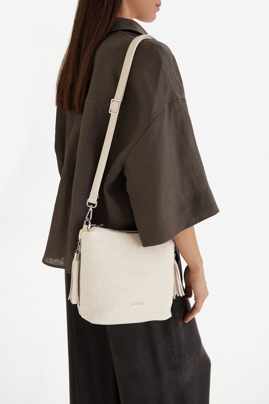 Дамска чанта Lasocki СЛОНОВА КОСТ - 5906751564974