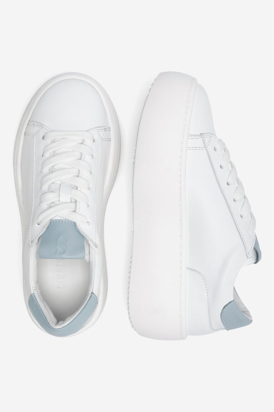 
                SIMPLE - Skórzane półbuty białe - 5904862793528