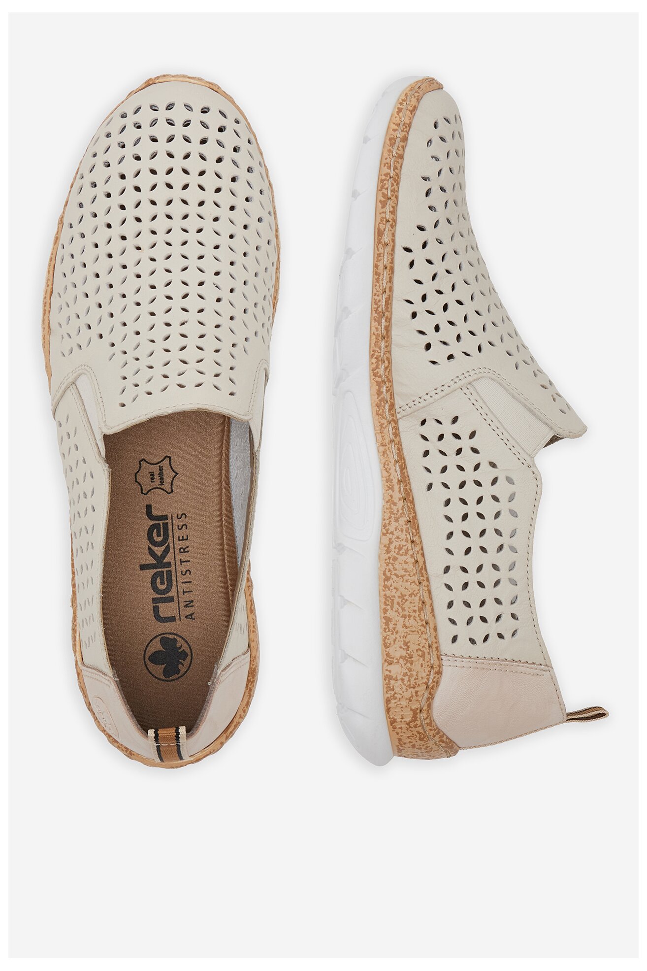 Półbuty Rieker N4251-60 Beżowy