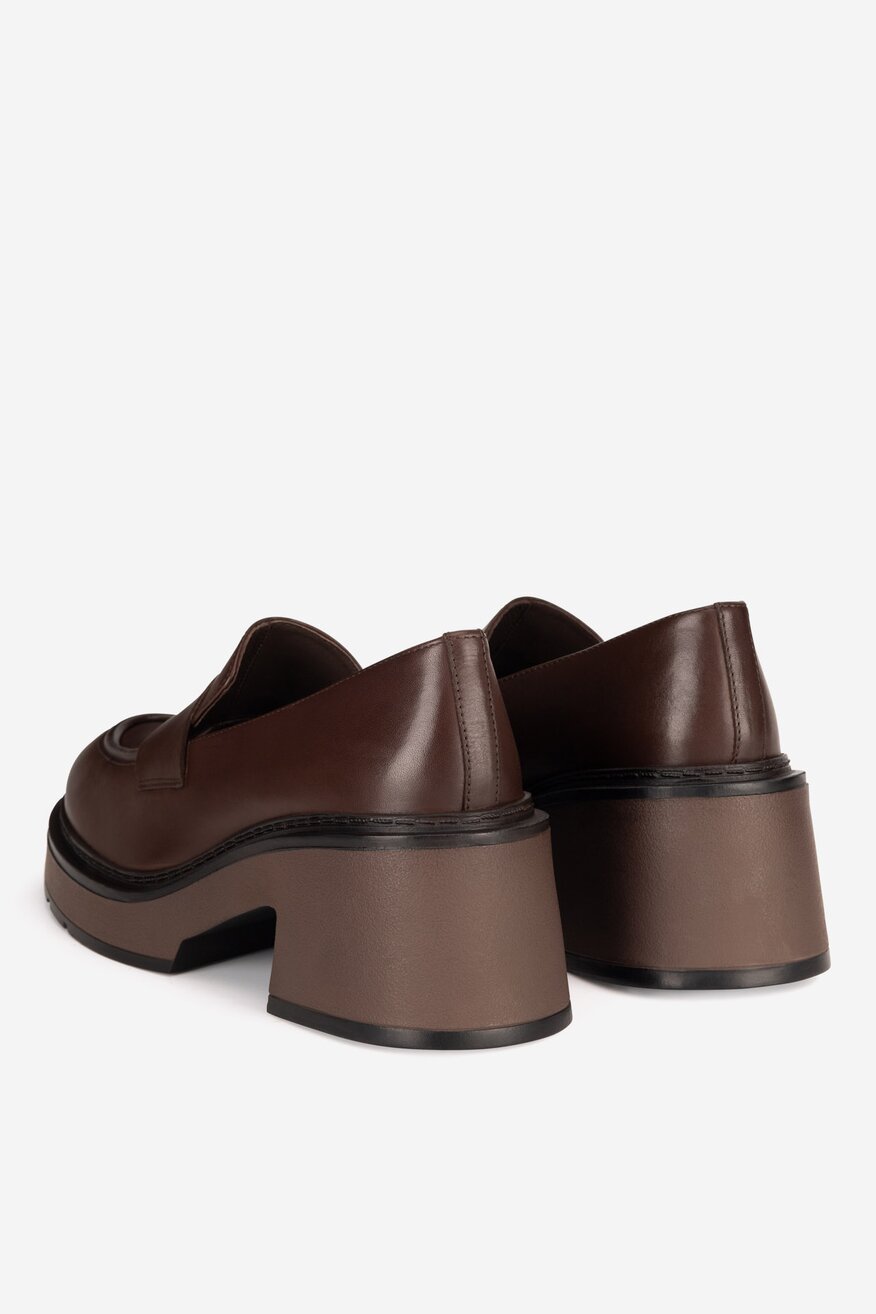 Gino Rossi - Loafersy skórzane na obcasie - 5905588991199