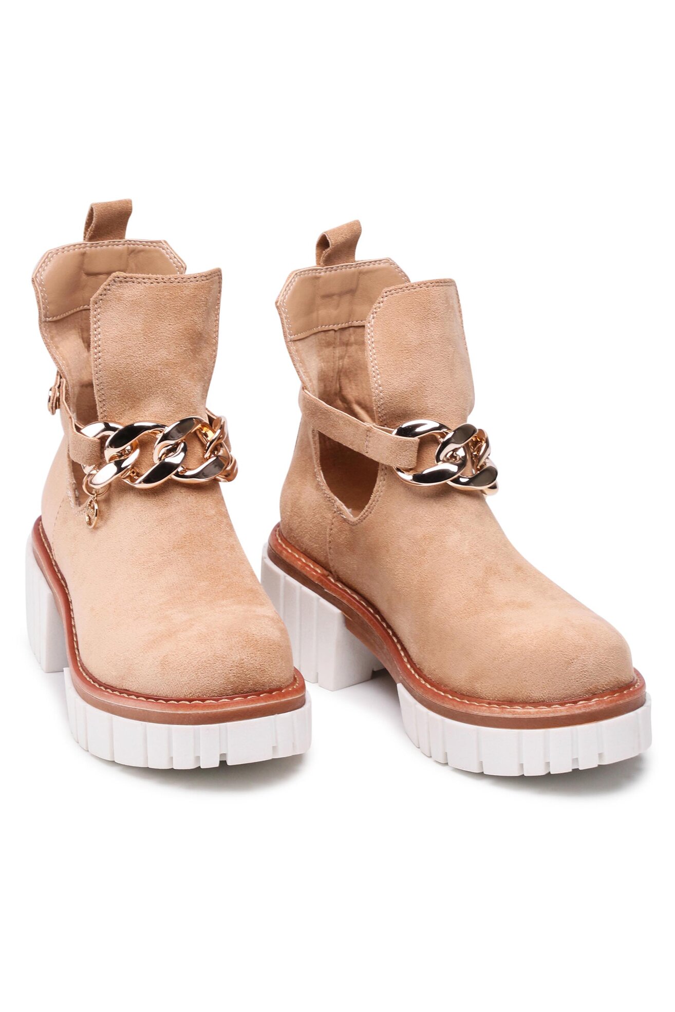 Botki DeeZee WS5785-01 Beżowy ciemny