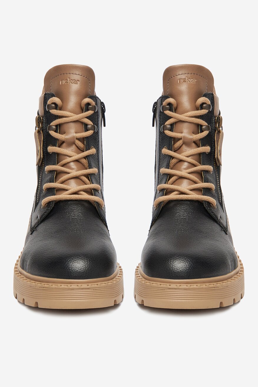 Rieker - Trzewiki skórzane ocieplane - 2230085561983