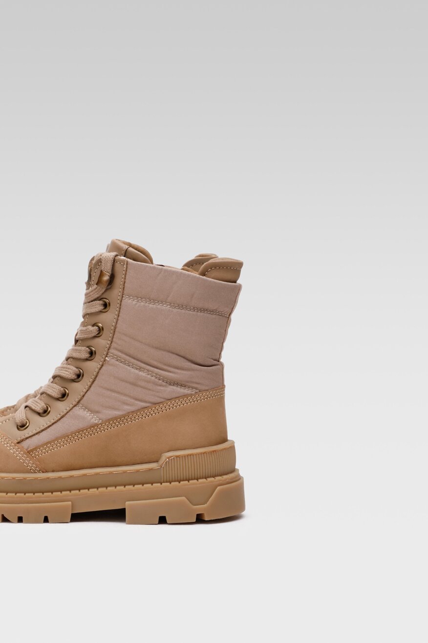 
                Lasocki Young - Skórzane kozaki beżowe - 5904862381251