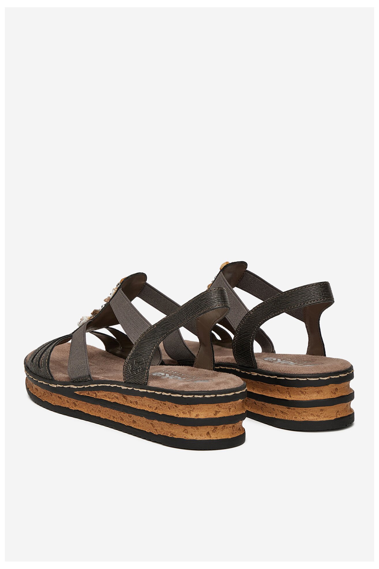 Sandały Rieker 62949-45 Szary ciemny