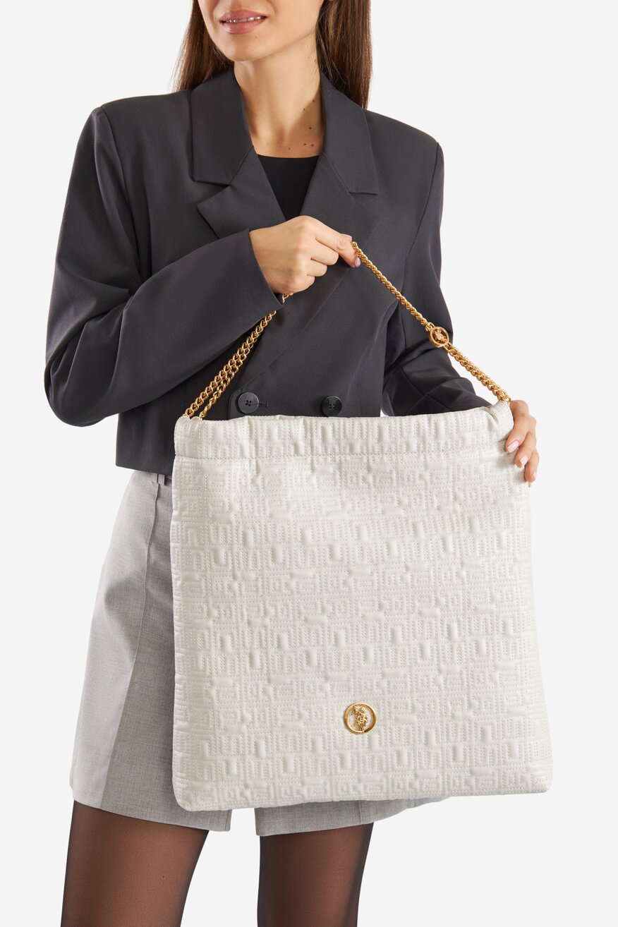 Дамска чанта U.S. POLO ASSN. СЛОНОВА КОСТ - 5905588977582