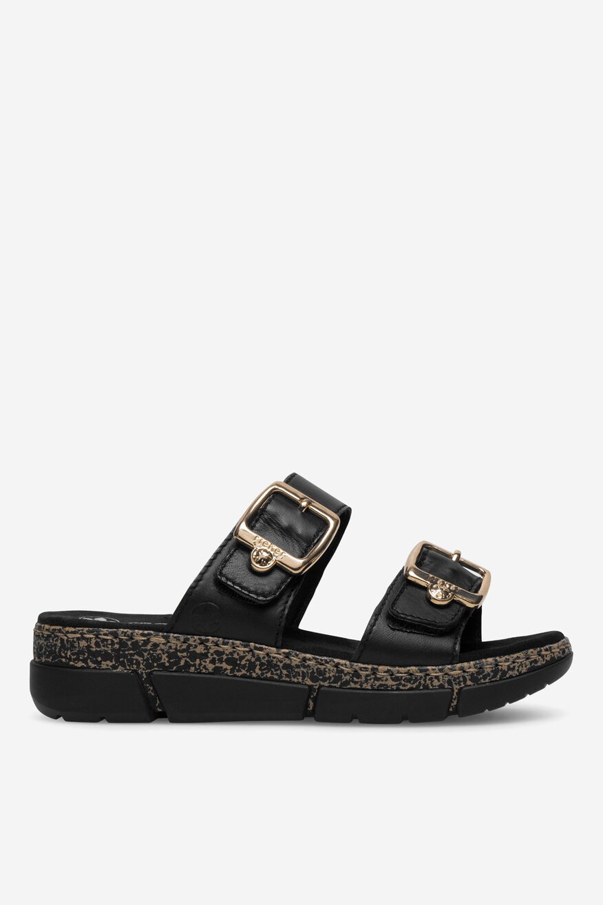 Rieker - Skórzane klapki - 2230056256344