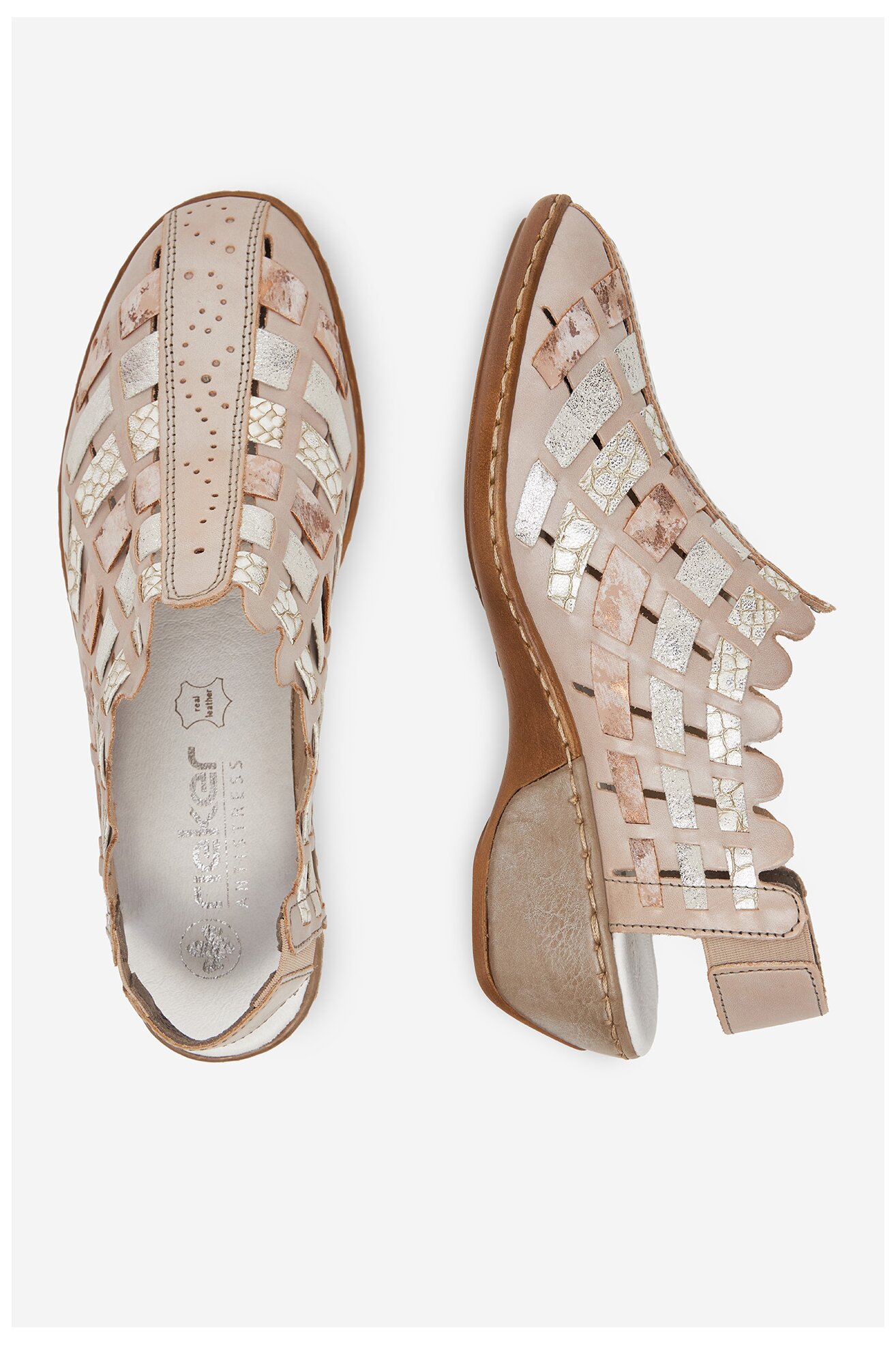 Sandały Rieker 47156-43 Beżowy ciemny