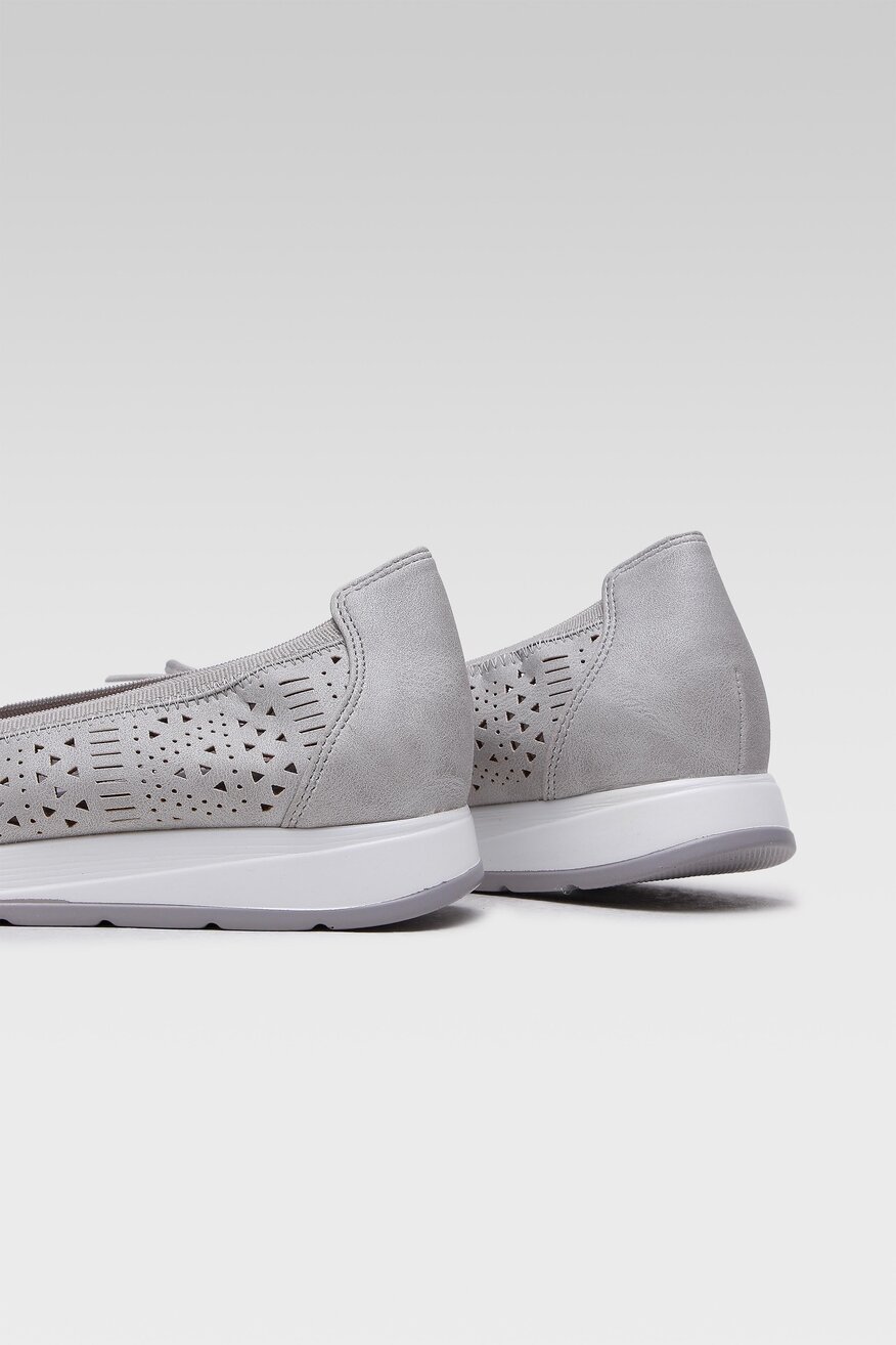 Go Soft - Baleriny ażurowe szare - 5904248361808