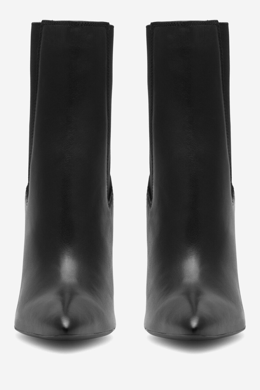 Badura - Botki skórzane na szpilce - 5905588045304