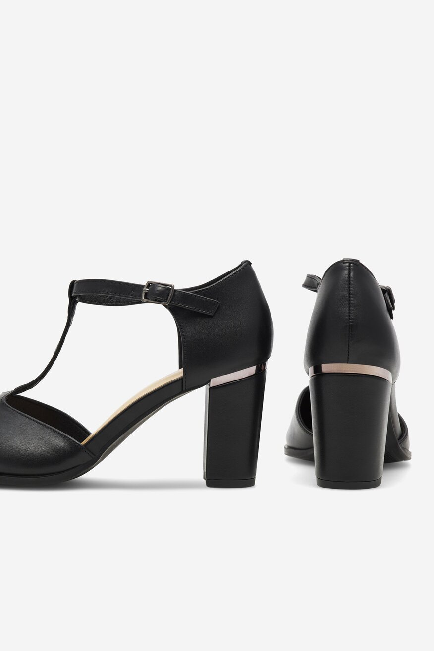 
                Lasocki - Czółenka skórzane na słupku - 5905588354543