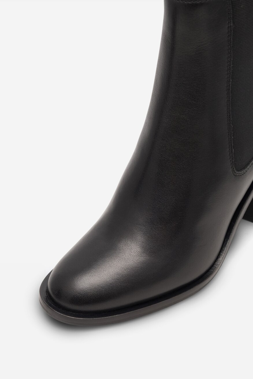 Gino Rossi - Botki skórzane na słupku - 5905588005353