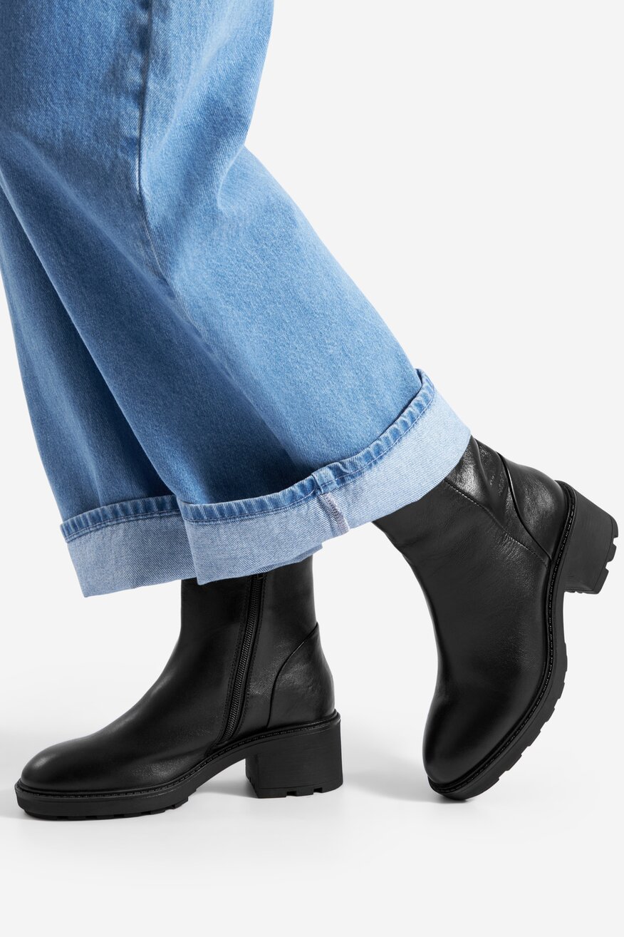 
                Lasocki - Botki skórzane ocieplane - 5905588857563