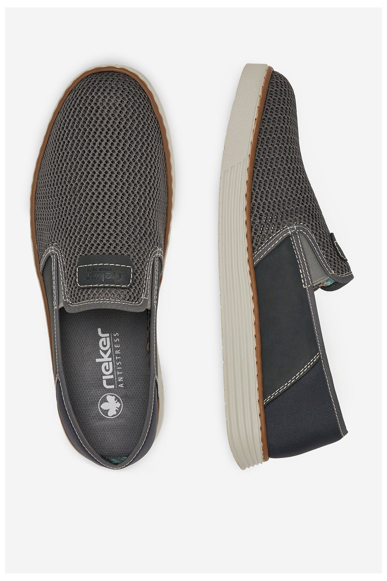 Trampki Rieker B2267-45 Szary