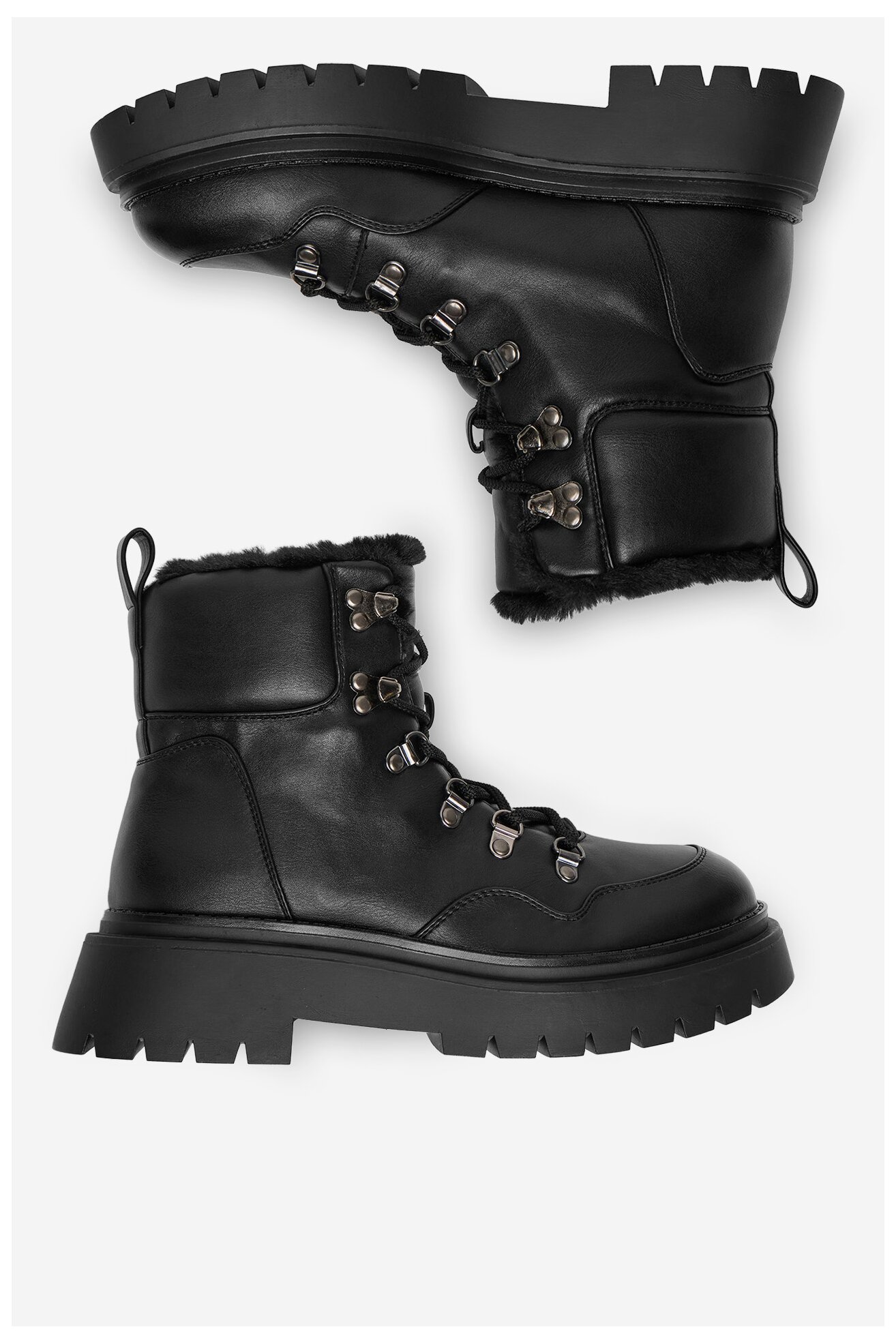 Šněrovací vyšší obuv DeeZee 13116-4 ČERNÁ