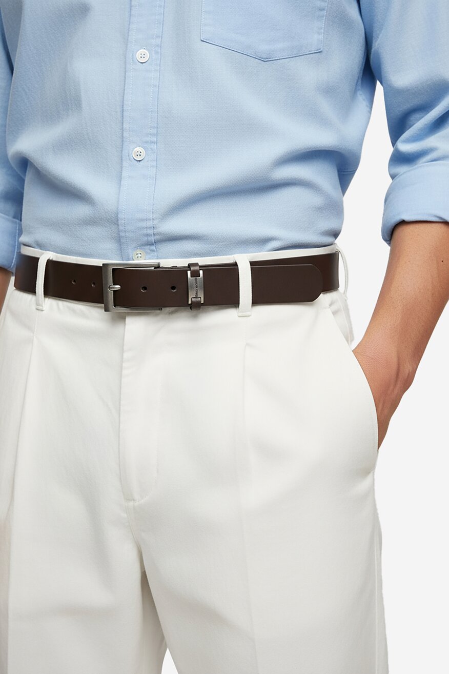 Férfi öv Gino Rossi SÖTÉTBARNA - 5906751253922