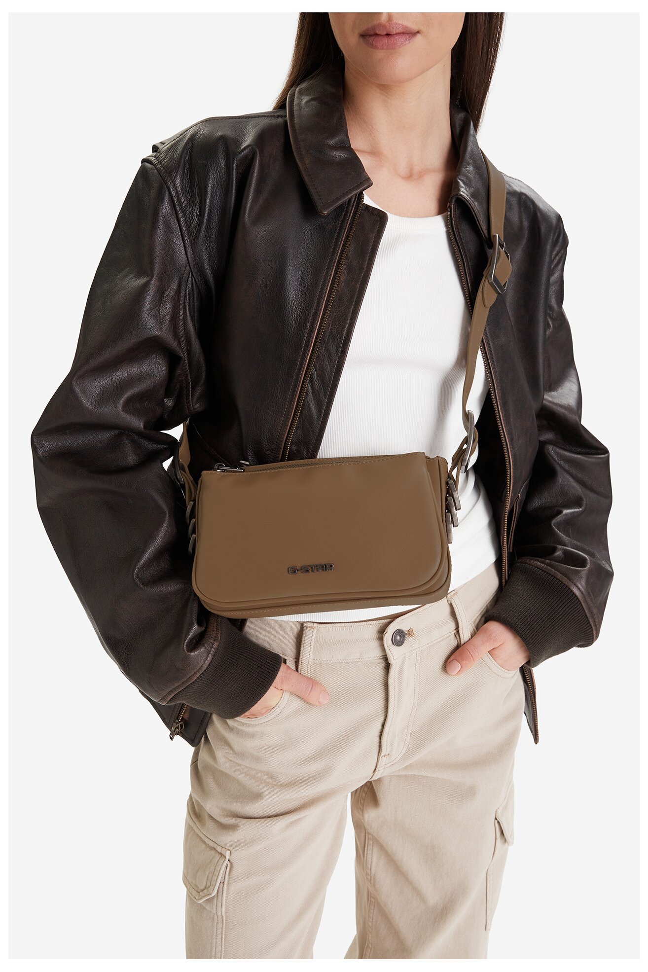 Сумка З Ремінцем G-STAR RAW EO-LDA8813 СВІТЛО-БЕЖЕВИЙ