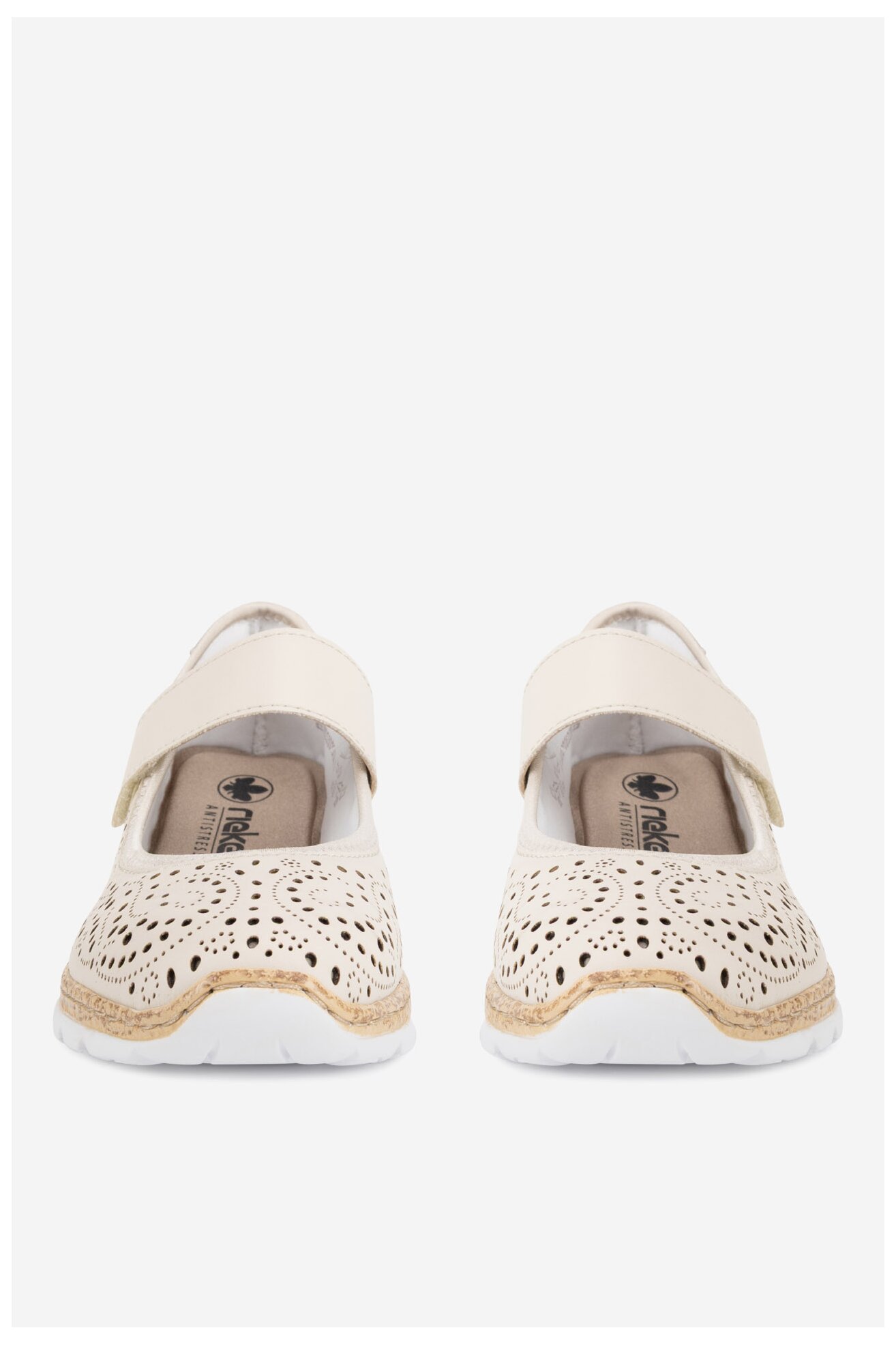 Baleriny Rieker N4299-60 Beżowy jasny