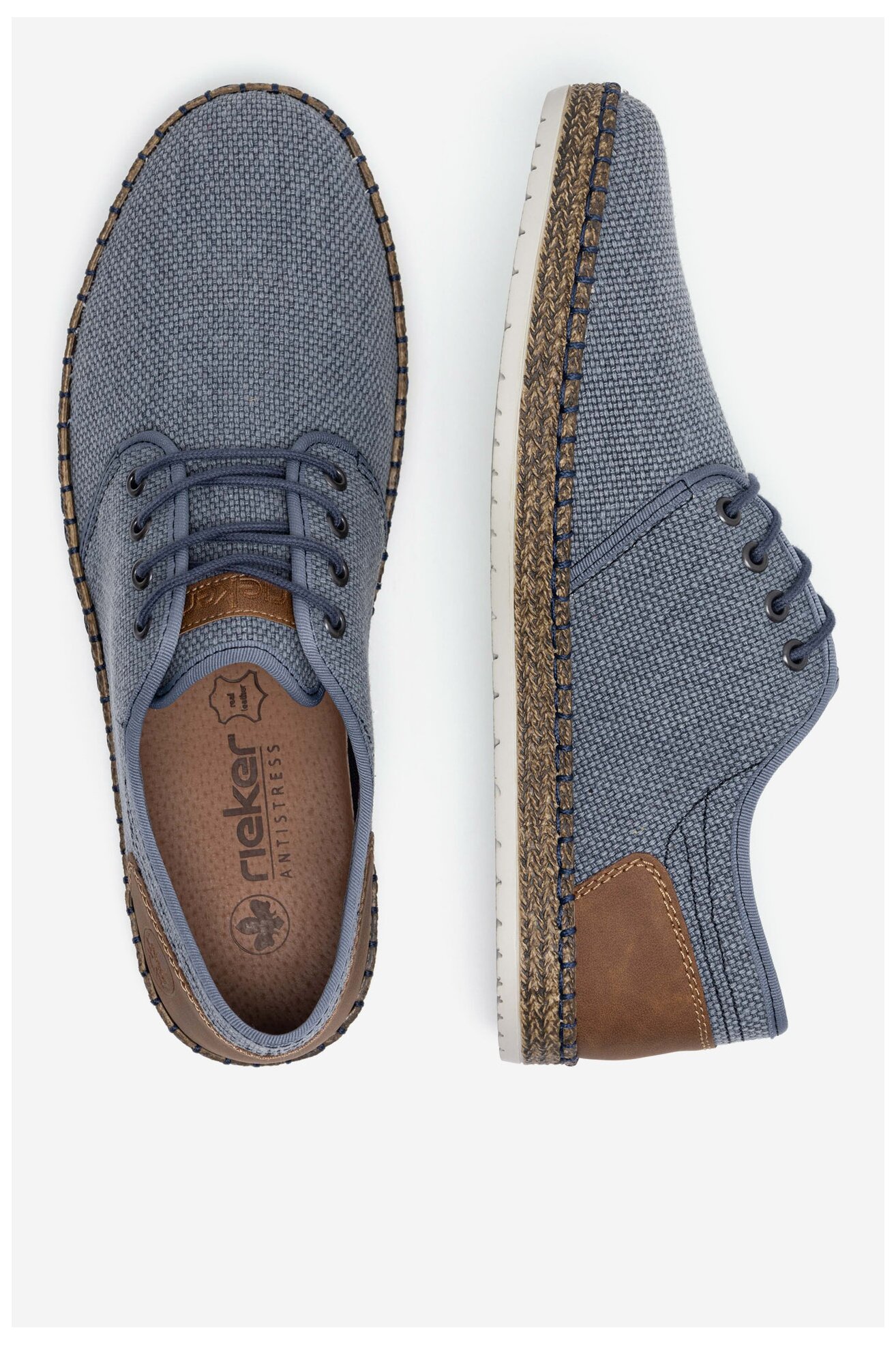 Espadryle Rieker B5249-12 Niebieski