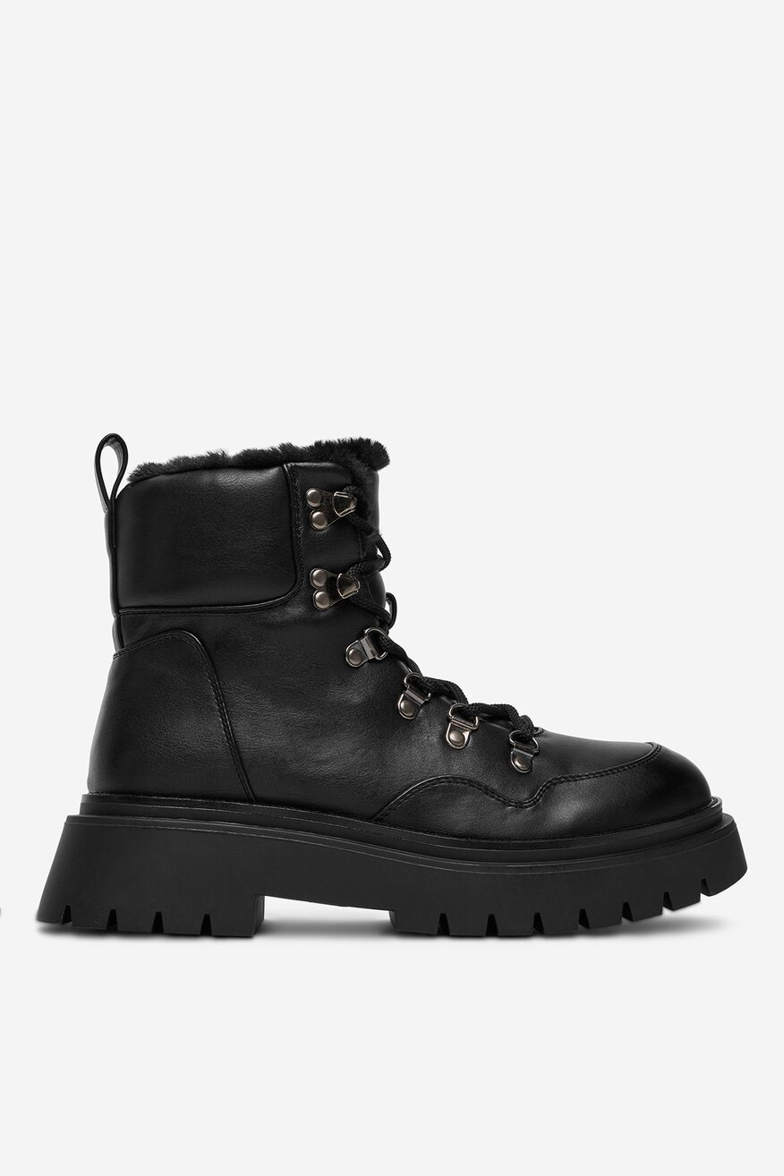 Šněrovací vyšší obuv DeeZee ČERNÁ - 5904410886023