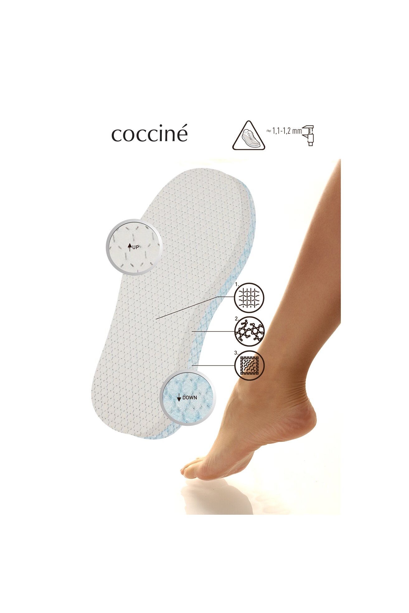 Tălpici Coccine COCCINE REFRESH EXTRA WKŁADKA 3 PARY NR 42-44 ALB