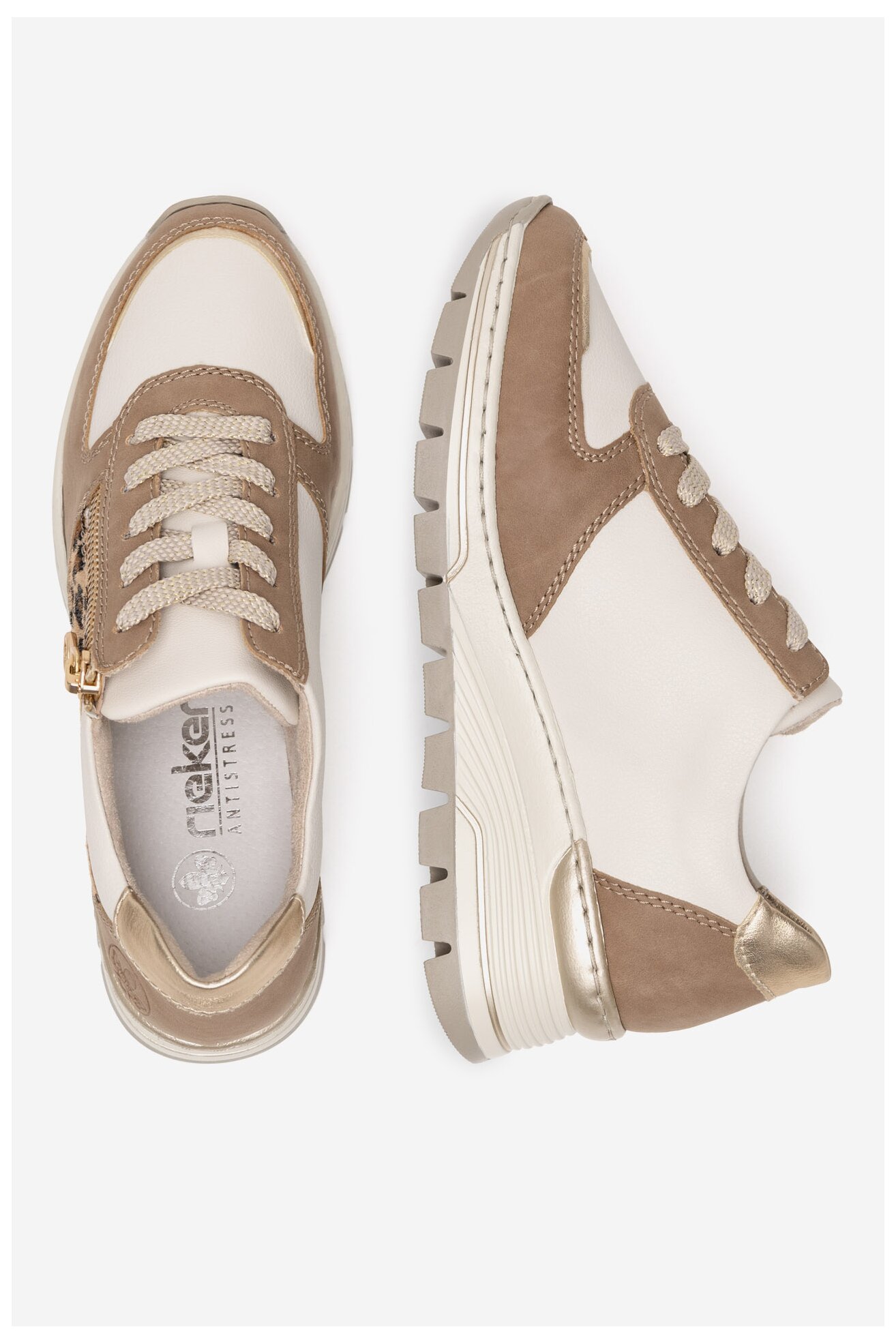 Sneakers Rieker N8308-64 Beżowy ciemny