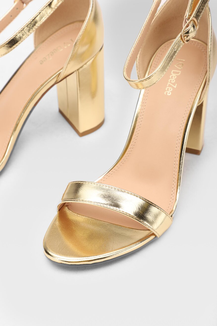 
                DeeZee - Sandały na obcasie metaliczne - 5903698607870