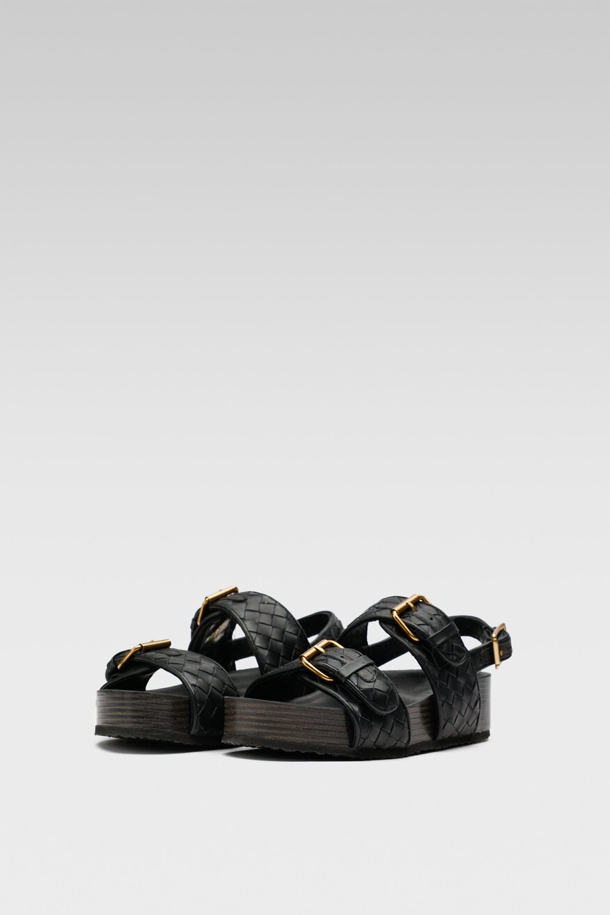 Gino Rossi - Skórzane sandały czarne - 5904248563936