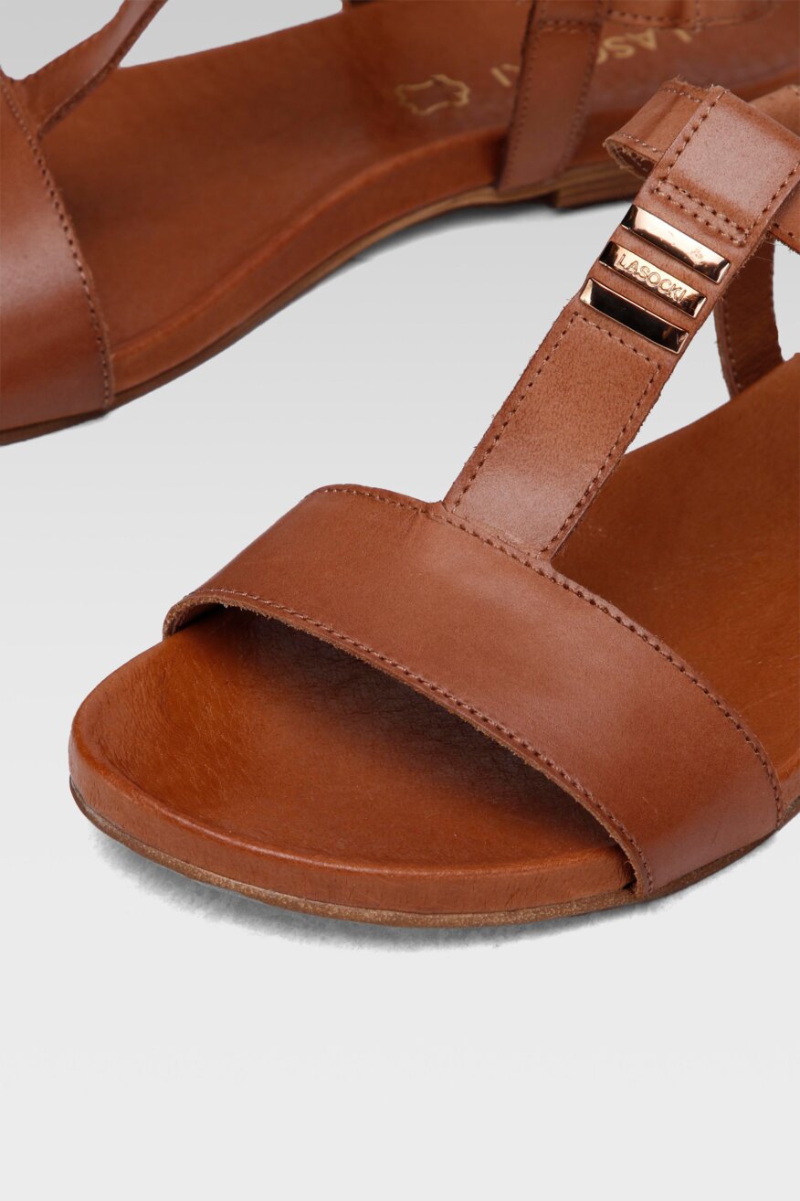 
                Lasocki - Skórzane sandały brązowe - 5903698654065