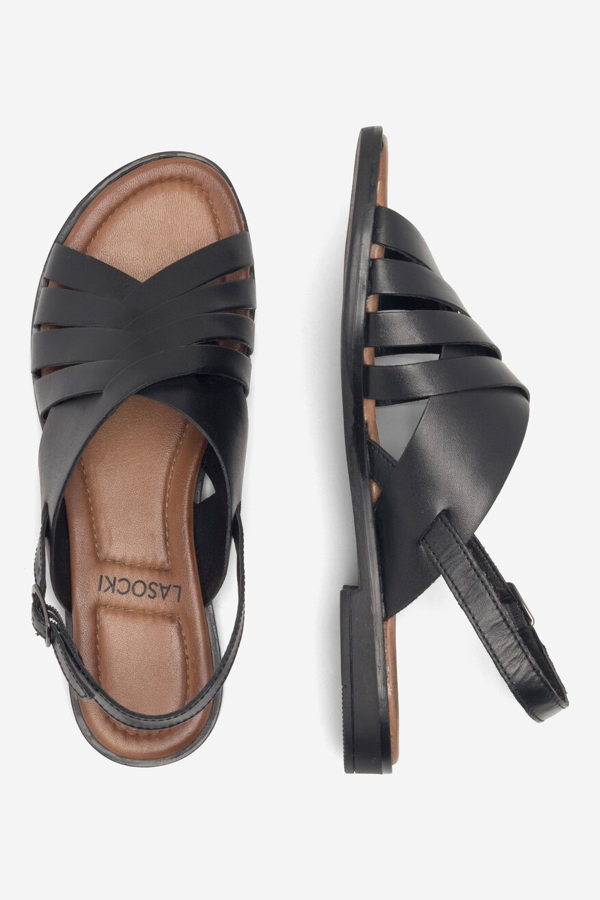 
                Lasocki - Skórzane sandały czarne - 5904862793115