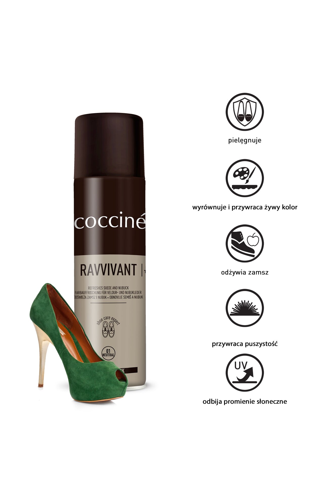 Kosmetyki do obuwia Coccine COCCINE RAVVIVANT SPRAY 250 ml czarny v.Z Czarny