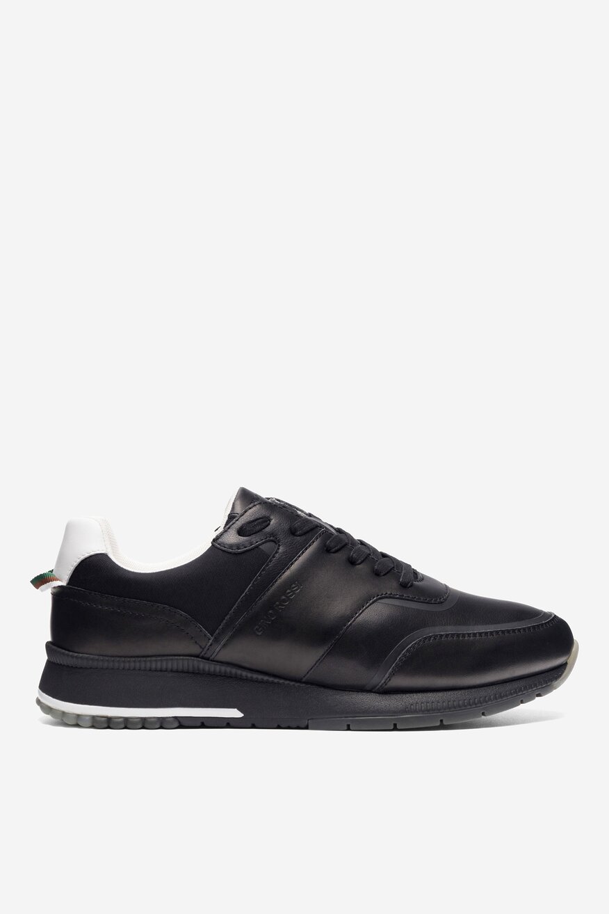 
                Sneakersy Gino Rossi - Skórzane sneakersy Czarny - 5905588077244