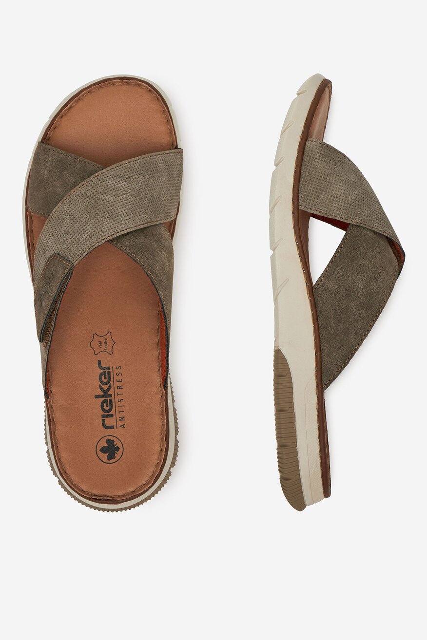 Șlapi Rieker BEJ ÎNCHIS - 2230078415569