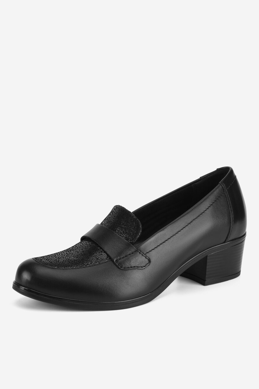 Go Soft - Loafersy skórzane na obcasie - 5903698727622