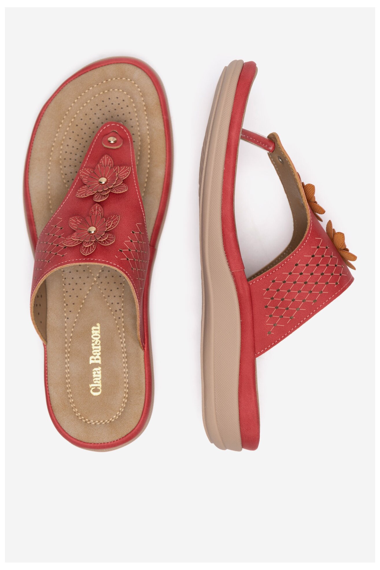 Klapki Clara Barson WYL0510-26 Czerwony