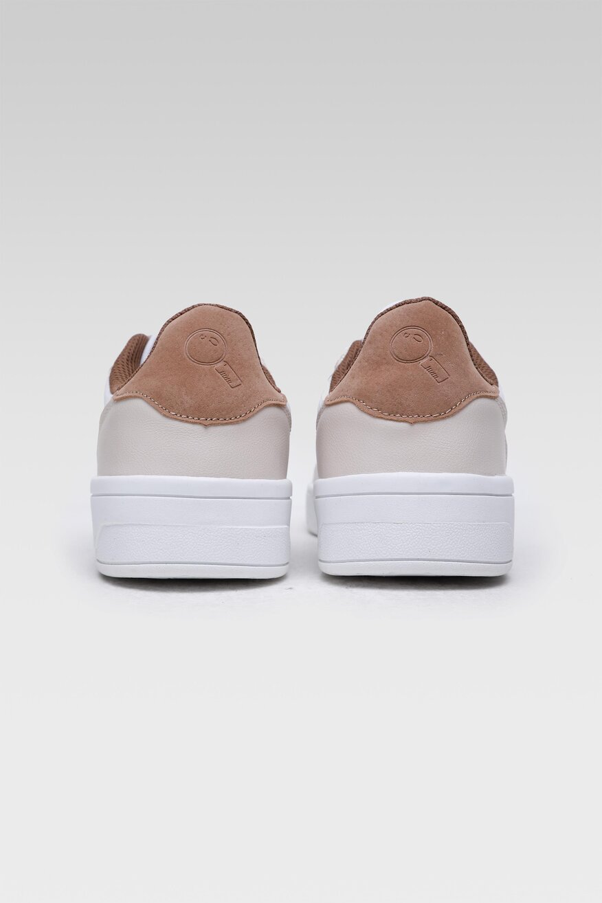 
                OMENAA FOUNDATION - Sneakersy beżowe sznurowane - 5904248624873