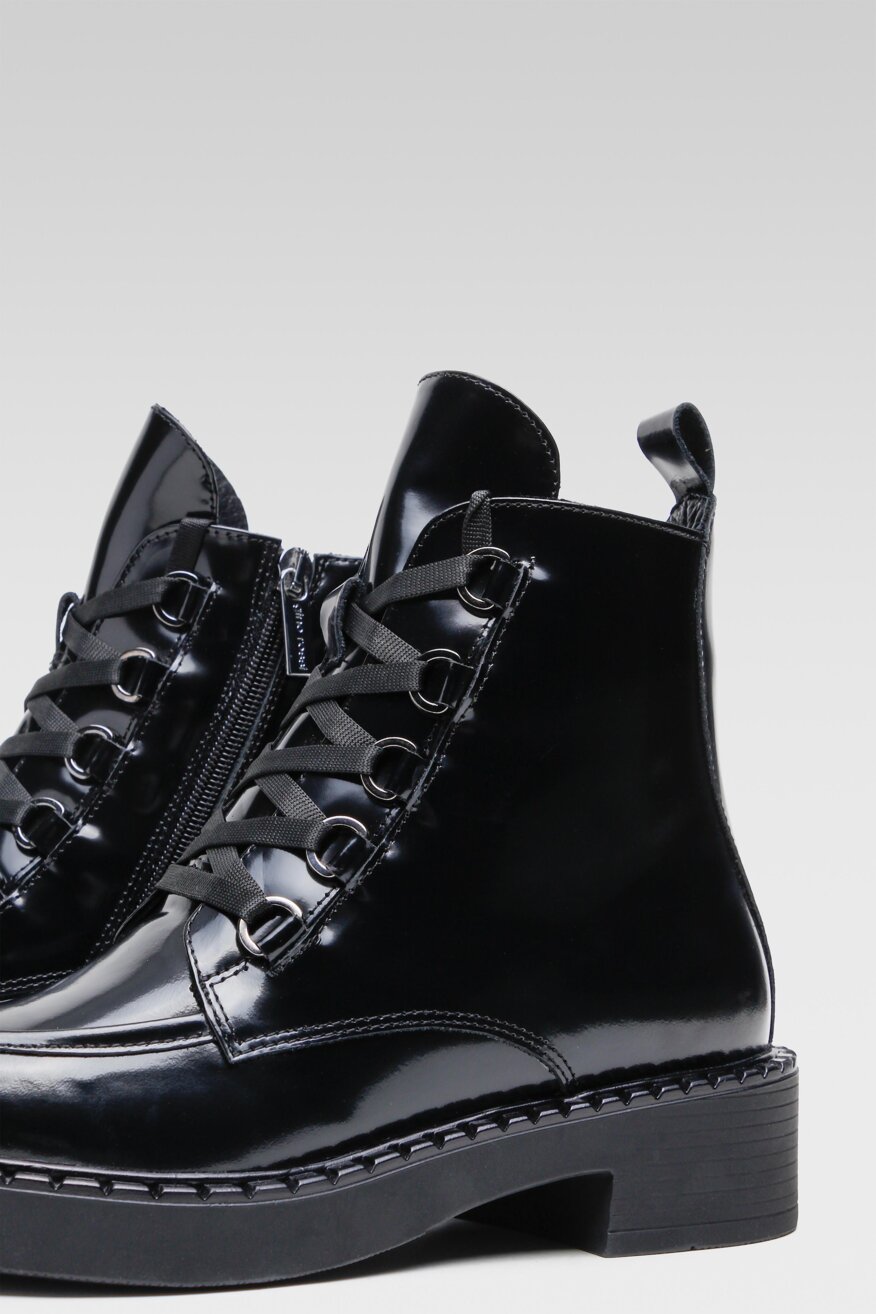 Gino Rossi - Skórzane trzewiki na obcasie - 5903698852492